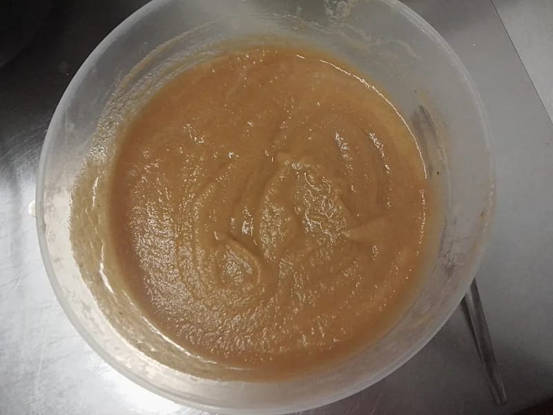 Apple puree in a glass bowl